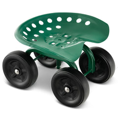 Garden Rolling Workseat with 360° Swivel Seat and Adjustable Height