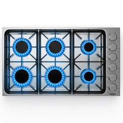 30/36 Inch Gas Cooktop with 4/6 Powerful Burners and ABS Knobs
