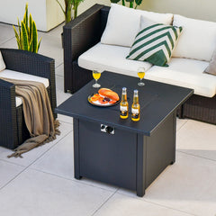 50,000 BTU 32 Inch Square Propane Gas Fire Pit Table