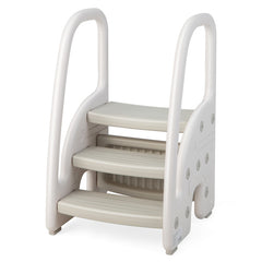 3-Step Stool with Safety Handles and Non-slip Pedals for Toddlers