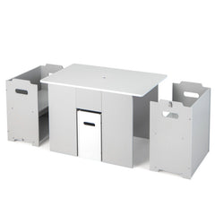 4-in-1 Kids Table and Chairs with Multiple Storage for Learning