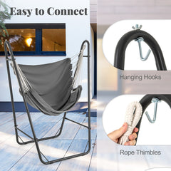 Hammock Chair with Heavy Duty Metal Frame and Side Pocket