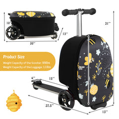 Hardshell Ride-on Suitcase Scooter with LED Flashing Wheels