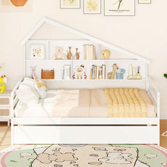 House-Shaped Full Size Daybed with Twin Size Trundle