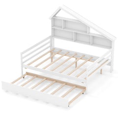 House-Shaped Full Size Daybed with Twin Size Trundle