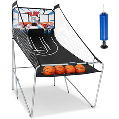 Indoor Double Electronic Basketball Game with 4 Balls In White