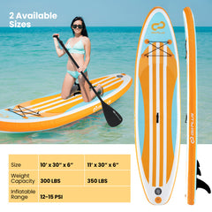 Inflatable Stand up Paddle Board with Adjustable Paddle and 3 Fins for Adults and Youths