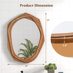 Large Water Proof Irregular Framed Decoration Wall Mirror with Expansion Screws