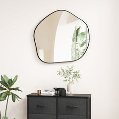 Irregular Wall Mirror Metal Frame Asymmetrical Mirror with Expansion Screws