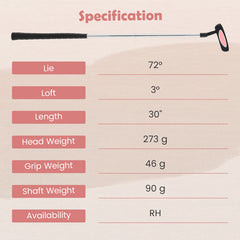 Junior Mallet Putter Individual Gold Club for Kids Ages 11-14