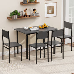 5 Piece Dining Table Set Industrial Style Kitchen Table and Chairs for 4