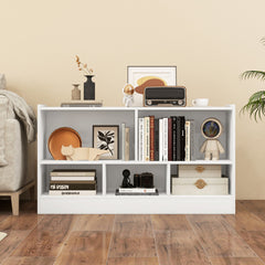 Kids 2-Shelf Bookcase 5-Cube Wood Toy Storage Cabinet Organizer