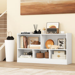 Kids 2-Shelf Bookcase 5-Cube Wood Toy Storage Cabinet Organizer