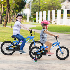 16/18 Inch Kids Bike LED Lighted Adjustable with Training Wheels for 4-8 Years Old Kids