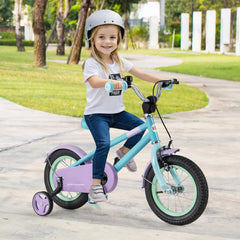 Kids Bike with Adjustable Handlebar and Saddle Purple