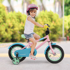 Kids Bike with Adjustable Handlebar and Saddle Pink