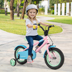 Kids Bike with Adjustable Handlebar and Saddle Pink