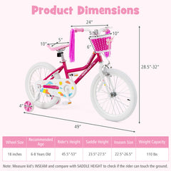 Kids Bicycle 18 Inch with Training Wheels for 6-8 Years Old