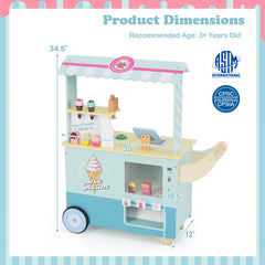 Kids Ice Cream Truck Pretend Play Set for Toddlers with Vending Machine