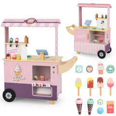 Kids Ice Cream Truck Pretend Play Set for Toddlers with Vending Machine