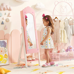 Kids Jewelry Organizer with Full Length Mirror Drawers and Storage Shelves