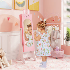 Kids Jewelry Armoire Cabinet with 2 Tilt Angles and Large Capacity