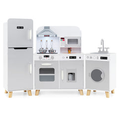 Kids Kitchen Playset 3-in-1 with Refrigerator and Washing Machine