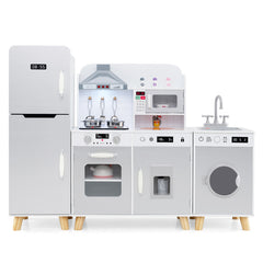 Kids Kitchen Playset 3-in-1 with Refrigerator and Washing Machine