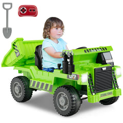 Kids Ride on Dump Truck 12V Ride on Car with Electric Dump Bed