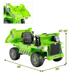 Kids Ride on Dump Truck 12V Ride on Car with Electric Dump Bed