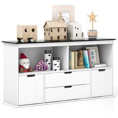 4-Drawer Kids Toy Storage Organizer with 2 Open Shelves