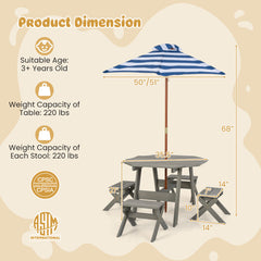 Kids Wooden Table Set for Children Aged 3+ Years