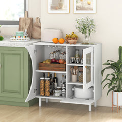 Kitchen Sideboard with Glasses Holder for Living Room Dining Room