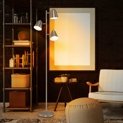 3-Bulb Floor Lamp Standing Tall Tree Lamp with 3 E26 A19 Bulbs and Adjustable Lampshades