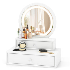 LED Lighted Vanity Mirror for Bedroom Tabletop