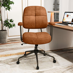 Leathaire Upholstered Task Home Office Chair with Cushioned Back