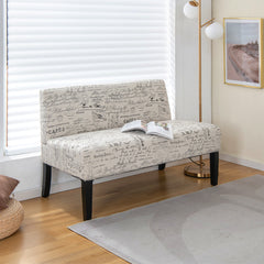 Living Room Wooden Leg Armless Loveseat Sofa