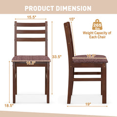 Set of 2 Mid-Century Wooden Dining Chairs