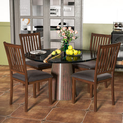 Upholstered Modern Dining Chair Set of 2 with Slanted High Backrest