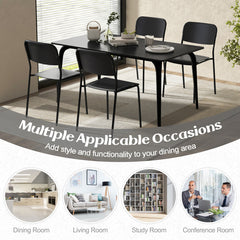Modern Dining Chairs Set of 4 with Tilted Backrest and Sturdy Metal Legs