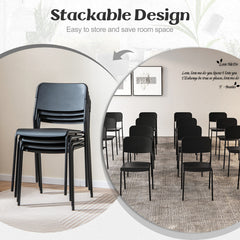 Modern Dining Chairs Set of 4 with Tilted Backrest and Sturdy Metal Legs