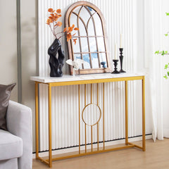 Modern Faux Marble Top Entryway Table