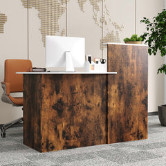 Modern Reception Desk Front Counter Desk with Oval Tabletop