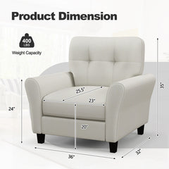 Modern Upholstered Accent Chair with Rubber Wood Legs