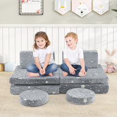 Modular Kids Play Couch Set Glow in the Dark with Portable Handles