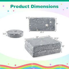 Modular Kids Play Couch Set Glow in the Dark with Portable Handles