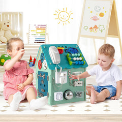 Montessori Play House with Sensory Games and Interior Storage Space