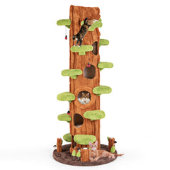 90.5 Inch Tall Multifunctional Cat Tree with Private Condos for Indoor Cats