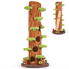 90.5 Inch Tall Multifunctional Cat Tree with Private Condos for Indoor Cats