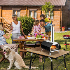 Outdoor Pizza Oven with Pizza Stone and Foldable Legs for Camping